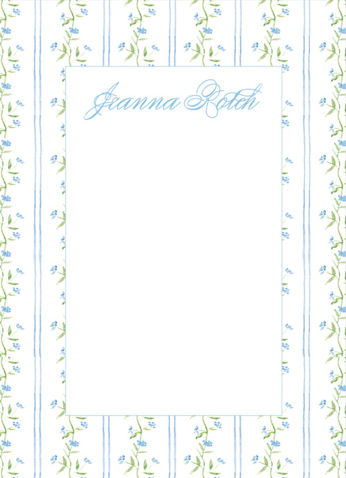 Blue Tiny Floral Notepad