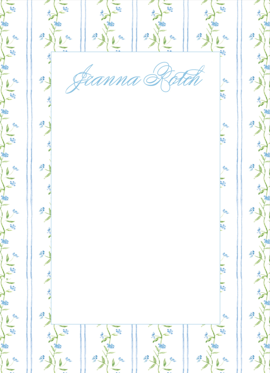 Blue Tiny Floral Notepad