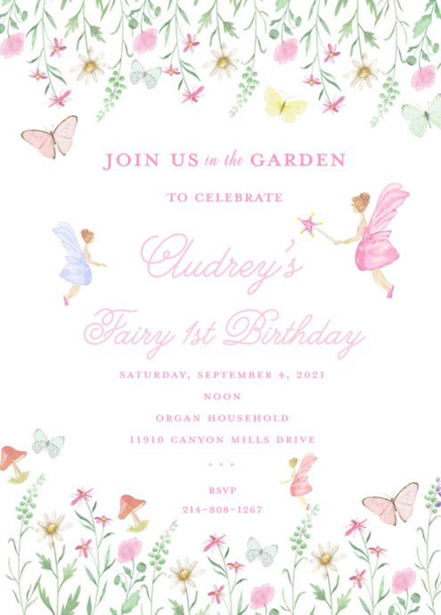 Fairy Garden Party Invitations