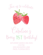 Load image into Gallery viewer, Berry First Birthday Invitations