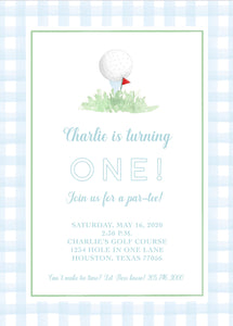 Golf Tee Birthday Invitations