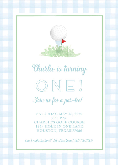 Golf Tee Birthday Invitations