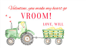 Valentine, You Make My Heart Go Vroom Gift Tags