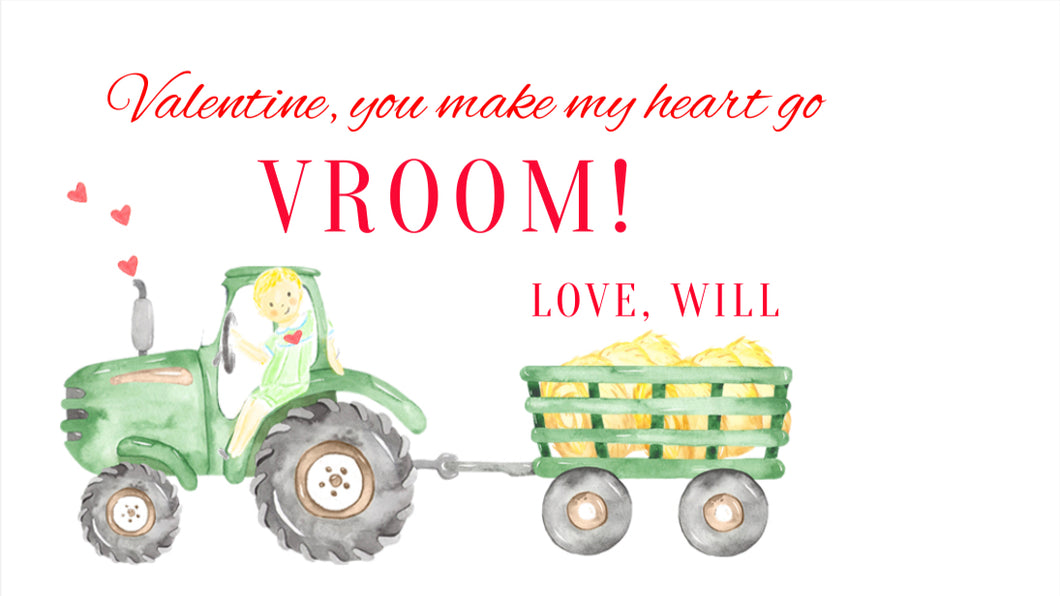 Valentine, You Make My Heart Go Vroom Gift Tags