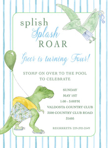 Dinosaur Pool Party Invitations II