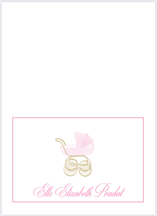 Pink Carriage Folded Notes Set