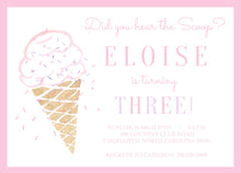 Load image into Gallery viewer, Sweet Scoops Ice cream Birthday Invitation- Pink