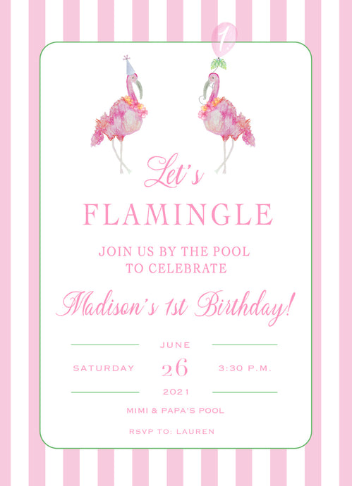 Let’s Flamingle Flamingo Invitations