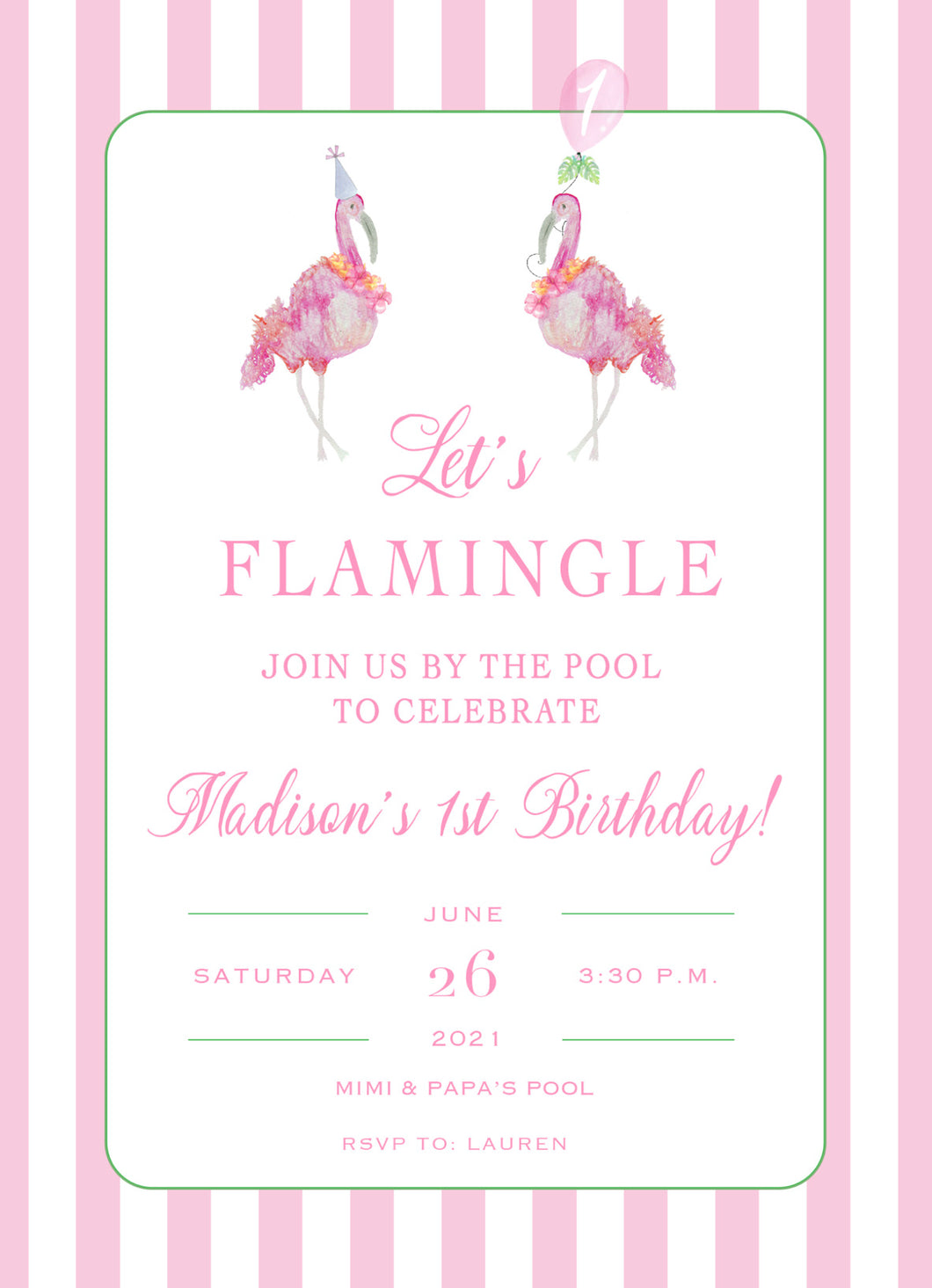 Let’s Flamingle Flamingo Invitations