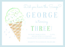 Load image into Gallery viewer, Sweet Scoops Ice cream Birthday Invitation- Blue