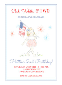 Patriotic Girl Invitations