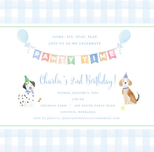 Puppy Party Birthday Invitations II