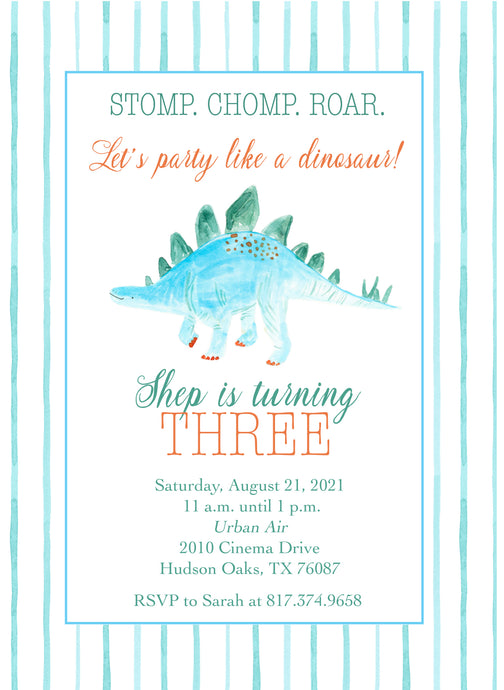 Dinosaur Stegosaurus Invitations