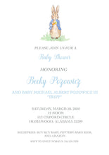 Load image into Gallery viewer, Peter Rabbit Baby Shower Invitations