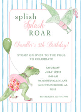 Load image into Gallery viewer, Dinosaur Pool Party Invitations