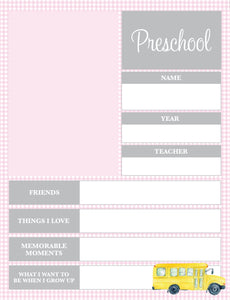 School Memory Pages- Preschool- ADD ON