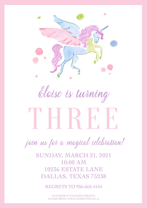 Unicorn Birthday Invitations