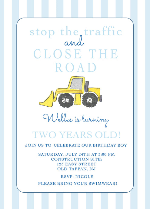 Construction Birthday Invitations II