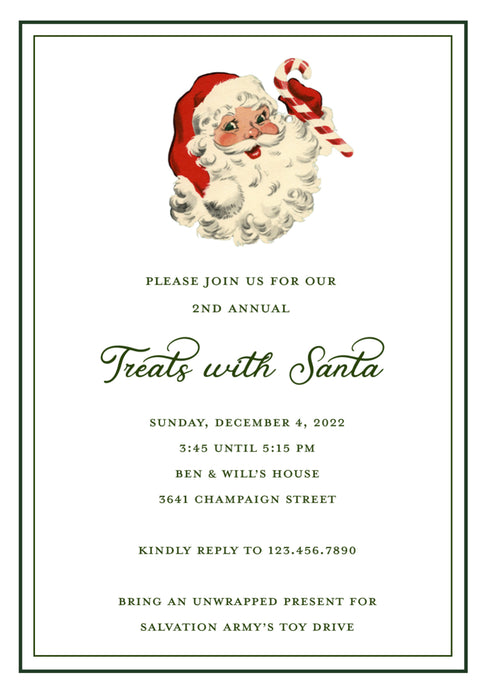 Treats with Santa Invitations