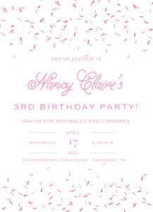 Sprinkles Birthday Invitations