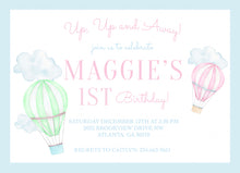 Load image into Gallery viewer, Hot Air Balloon Birthday Invitations