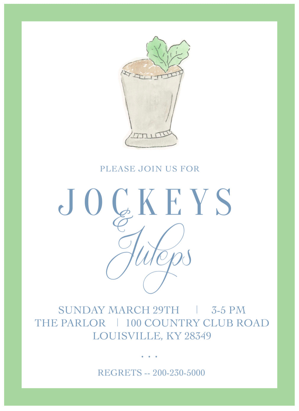 Jockeys and Juleps Invitations