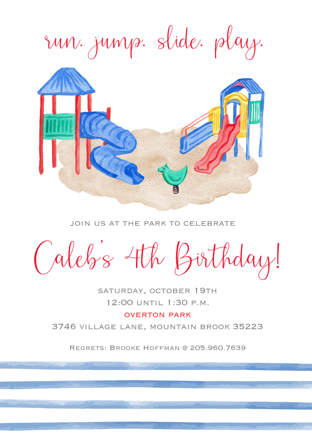 Playground/Park Birthday Invitations
