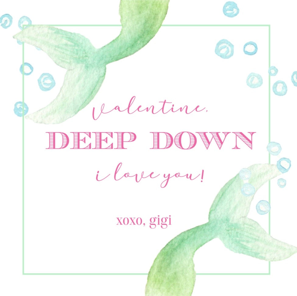 Valentine, Deep Down I Love You Gift Tags
