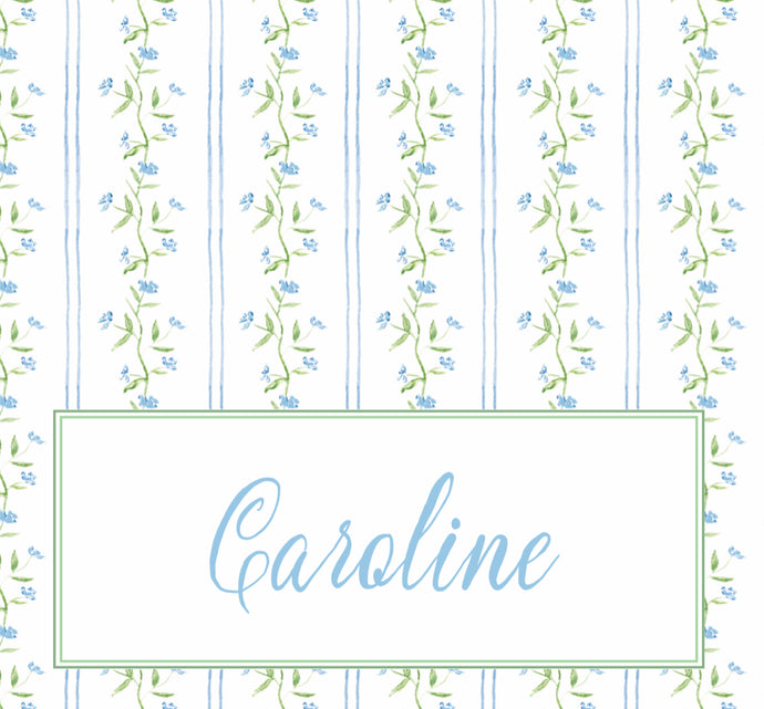 Blue and White Floral Place Cards