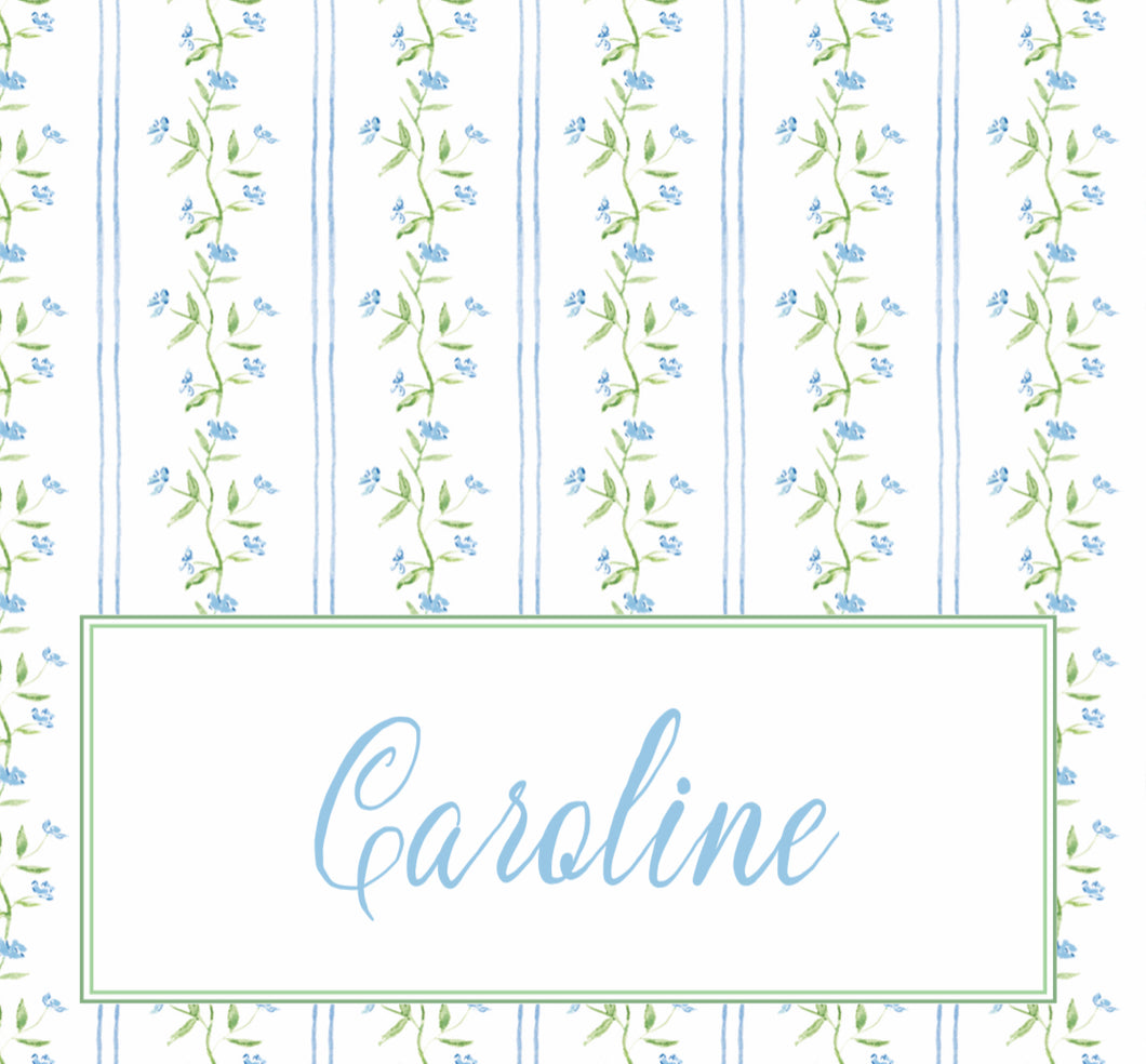Blue and White Floral Place Cards