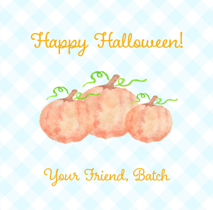 Happy Halloween - Blue Gingham