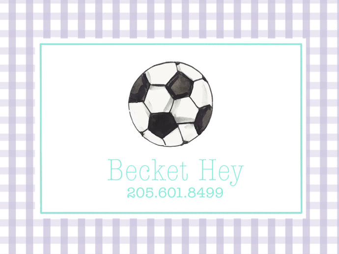 Soccer Luggage Tag- Lavender