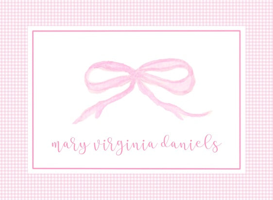 Gingham Bow Luggage Tag