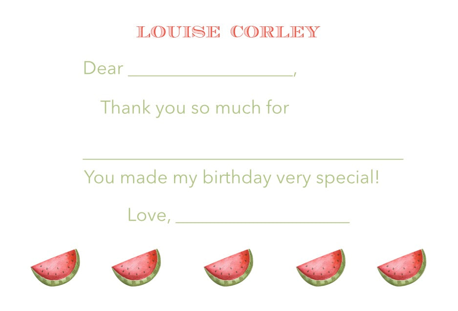 Easy Breezy Watermelon Thank You Notes